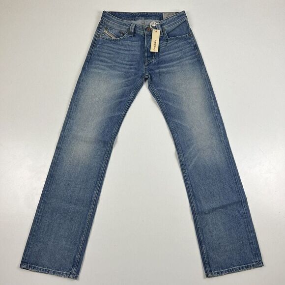 Diesel Larkee Jeans Regular Straight Mens 27x32 Light Blue Wash 0RZ49 MSRP $198 - Picture 3 of 12
